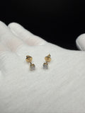 14k Yellow Gold 1/4ctw VS/VVS Lab Diamond Studs Screw Back Posts .6g