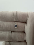 16-18" Adj Silver Cable – 1ct Emerald Shape VS/VVS Lab Diamond Solitaire Pendant 1.6g