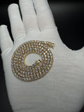 21" Gold over Silver 20ctw VS/VVS Lab Diamond Tennis Chain 3.5mm 22.0g