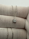 16-18" Adj Silver Cable – 1/2ct Round VS/VVS Lab Diamond Solitaire Pendant 1.6g