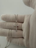 16-18" Adj Silver Cable – 1" 3/4ctw VS/VVS Lab Diamond Cross Pendant 3.3g