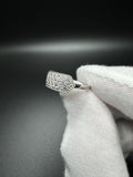 Size 7 Silver .8ctw Lab Diamond 3 Row Fashion Ring 3.2g