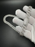 22" 14mm 25ctw Moissanite Silver Cuban Link 139.5g