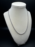18" Silver 10ctw VS/VVS Lab Diamond Tennis Chain 3mm 15.4g
