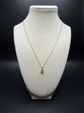 18" Gold over Silver Herme$ Chain & 6mm VS/VVS Lab Diamond Solitaire Pendant 2.0g