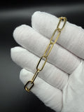 7.5" 14k Yellow Gold Paperclip Bracelet 7mm 3.71g