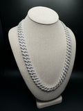 24" 14mm 26ctw Moissanite Silver Cuban Link 152.7g