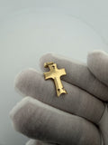 1.25" 14k Yellow Gold Flared Cross with Cutout Detail 3.1mm Bail 1.65g