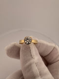 Size 7 14k Yellow Gold 1.49ctw Lab Diamond Engagement Ring 1.15ct E-F VS1 GSI Certified Round Lab Diamond Center & .34ctw Lab Diamonds on Band and Hidden Halo 3.4g