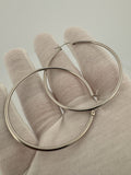 45mm 14k White Gold Thin Hoops 4.22g