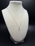 16-18" Adjustable Silver Cable Chain with 1/4ct Oval VS/VVS Lab Diamond Solitaire Pendant 1.0g