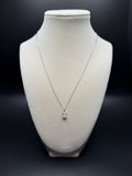 16-18" Adjustable Silver Cable Chain with 1ct Oval VS/VVS Lab Diamond Solitaire Pendant 1.6g