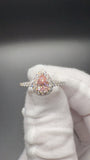 Size 7 14k White Gold .55ct Fancy Pink VS1 Pear Lab Diamond Center & .35ctw E VVS2 Lab Diamonds on Band EGL Certified 2.52g