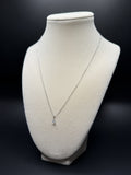 16-18" Adjustable Silver Cable Chain with 1/4ct Pear Shape VS/VVS Lab Diamond Solitaire Pendant 1.2g