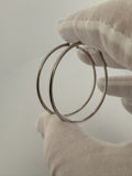45mm 14k White Gold Thin Hoops 4.22g