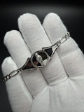 7.25" Silver Figaro Religious ID Bracelet 5mm 12.5g