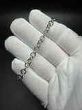 7" Silver Tiff Style Rolo Bracelet with Heart Charm 7.9g
