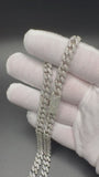 20" 8mm 25ctw Moissanite Silver Cuban Link 74.7g