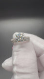 Size 7 14k White Gold 2.8ctw Lab Diamond Engagement Set 2ct F VVS2 Round Center & .8ctw E VVS2 Lab Diamonds on Band EGL Certified 5.2g