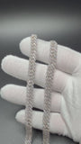 22" Silver 15ctw VS/VVS Lab Diamond Cuban Chain 8mm 52.0g