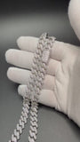 10mm Moissanite Cuban Chain, 17.1ctw D VVS1, GRA Certified, 925 Silver, 20" (85.9g)