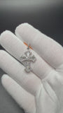 1.5" Silver 1ctw VS/VVS Lab Diamond Gothic Cross 5mm Bail 2.4g