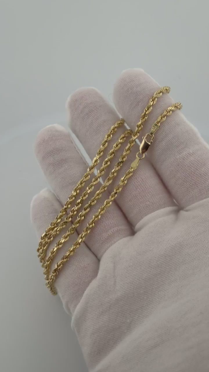 20" 3mm 10K yellow gold rope chain, 5.24g – Ott Family Jewelry – video