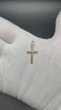 1" 14K Yellow Gold Round Cross 4mm Bail .84g