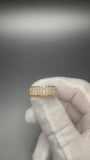 Size 10 Gold over Silver 2ctw VS/VVS 3 Row Lab Diamond Ring 6.2g