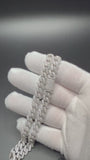 20" Silver 12.6ctw D VVS1 Moissanite Cuban 8mm GRA Certified 58.2g
