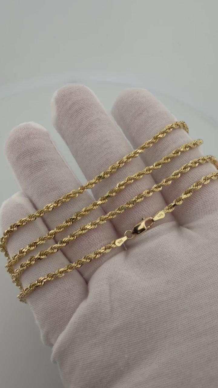 22" 3mm 10K yellow gold rope chain, 5.6g – Ott Family Jewelry – video