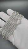 24" 8mm 30ctw Moissanite Silver Cuban Link 93.6g