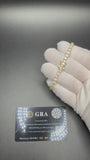 4mm Moissanite Tennis Bracelet, 12.33ctw D VVS1, Gold over 925 Silver, 7" (12.4g)