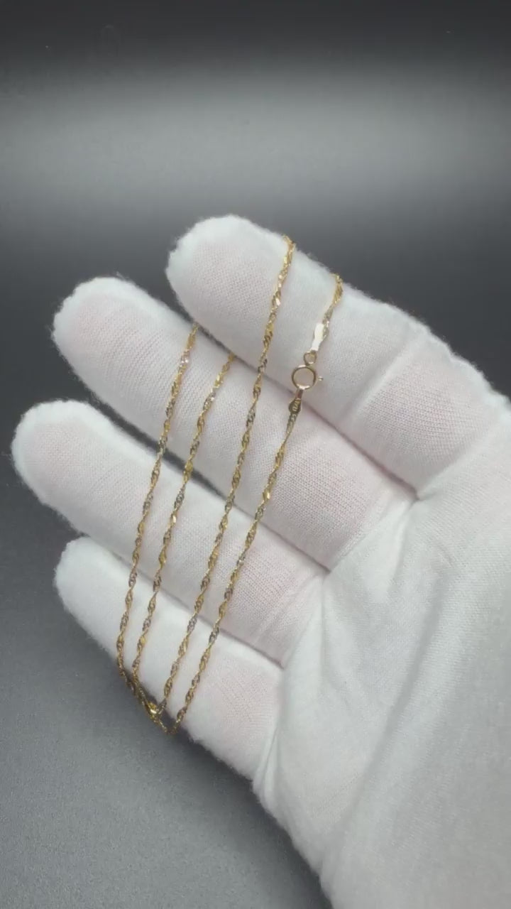 18" 14K Yellow Gold Two-Tone Serpentine 1.5mm 2.1g