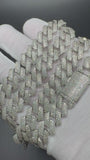 22" 14mm 25ctw Moissanite Silver Cuban Link 139.5g