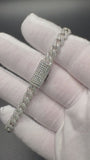 7.5" 5ctw Moissanite Silver Cuban 6mm 20.6g