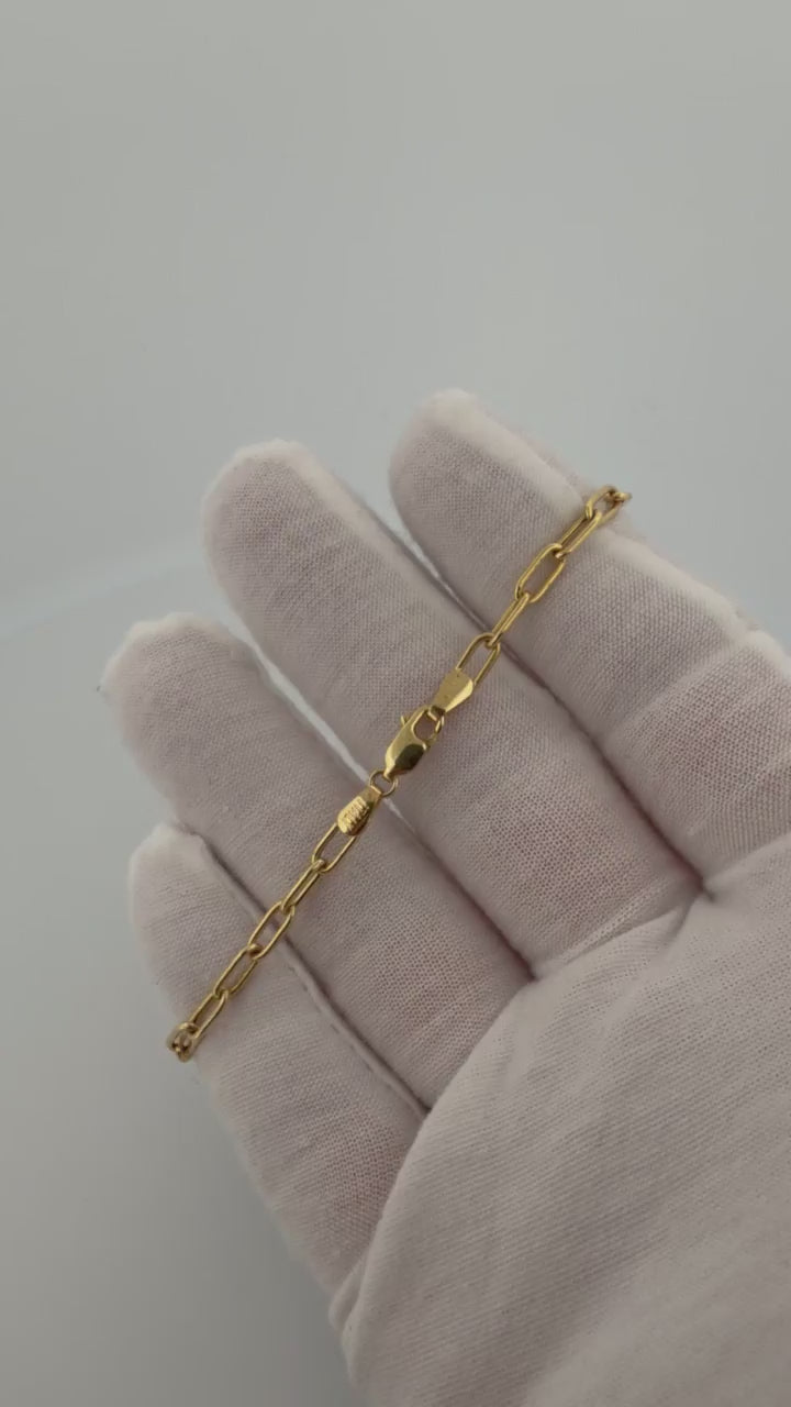 7.5" 3.6mm 14K yellow gold paperclip bracelet, 2.83g – Ott Family Jewelry (7)