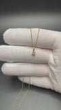 18" Gold over Silver Chain 1/4ctw Round Lab Diamond Solitaire Pendant 1.5g