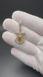 1.5” 10k Yellow Gold Mariner Cross with Mary 3/4ctw Natural Diamonds 6mm Bail 4.2g