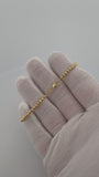 7" 10K Yellow Gold Diamond Cut Moon Bead 3mm 3.22g