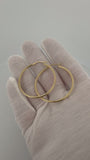 40mm x 2mm 14K Yellow Gold Hoops 2.1g