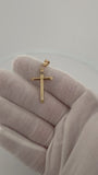 1.5" 14K Yellow Gold Round Cross 5.6mm Bail 1.33g