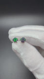 5mm Silver Black Opal Studs 1.4g