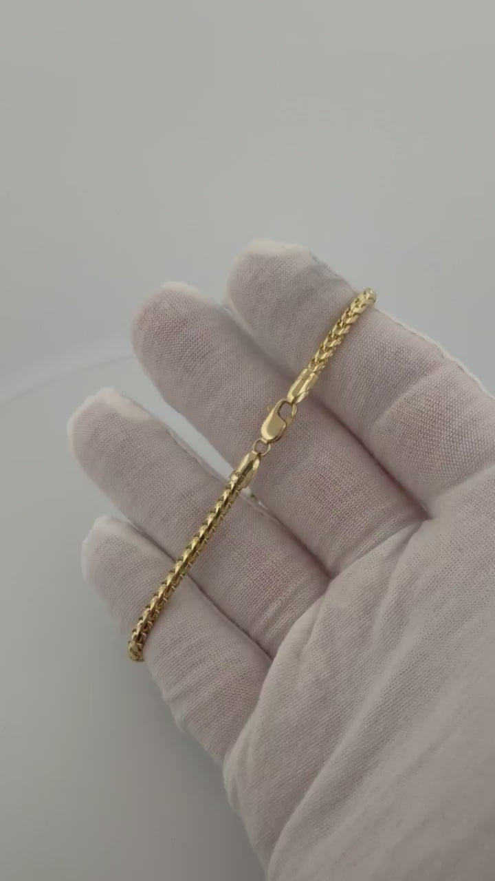 8" 14K Yellow Gold Franco Bracelet 3mm 10.44g