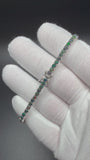 7.5" Silver Black Opal Tennis Bracelet 3mm 11.3g