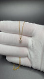 18" Gold over Silver Chain 1/4ctw Emerald Lab Diamond Solitaire Pendant 1.4g