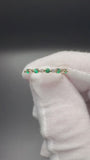 Size 7 10k Yellow Gold Lab Emerald & Diamond Alternating Fashion Band 1.2g