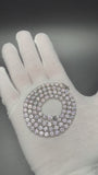 18" Silver 40ctw D VVS1 Moissanite Tennis Chain 5mm GRA Certified 32.1g