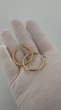 30mm x 3mm 14K Yellow Gold Hoops 3.05g