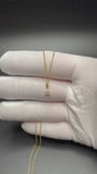 18" Gold over Silver Chain 1/4ctw Pear Lab Diamond Solitaire Pendant 1.3g